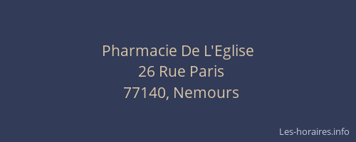 Pharmacie De L'Eglise