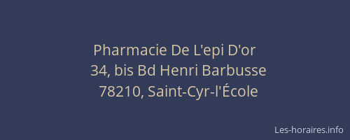 Pharmacie De L'epi D'or