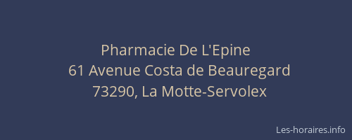 Pharmacie De L'Epine