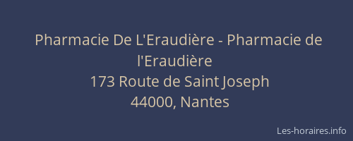 Pharmacie De L'Eraudière - Pharmacie de l'Eraudière