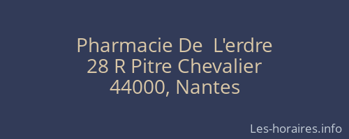 Pharmacie De  L'erdre