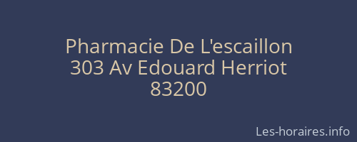 Pharmacie De L'escaillon