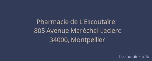 Pharmacie de L'Escoutaïre