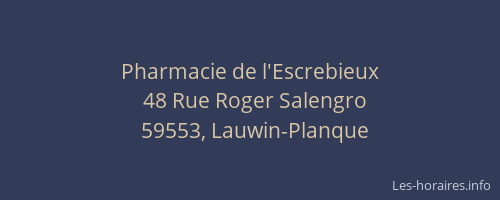 Pharmacie de l'Escrebieux