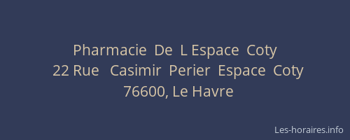 Pharmacie  De  L Espace  Coty