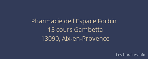 Pharmacie de l'Espace Forbin