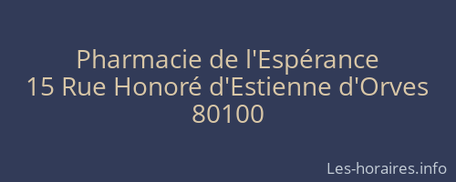 Pharmacie de l'Esp&eacute;rance