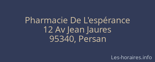 Pharmacie De L'espérance