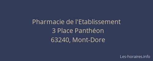 Pharmacie de l'Etablissement