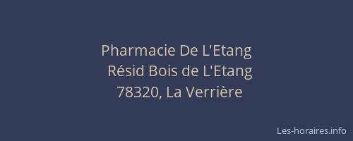 Pharmacie De L'Etang