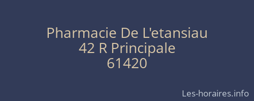 Pharmacie De L'etansiau