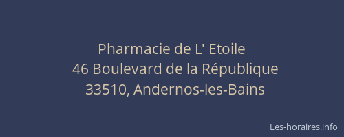 Pharmacie de L' Etoile