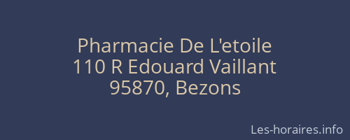 Pharmacie De L'etoile