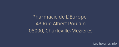 Pharmacie de L'Europe