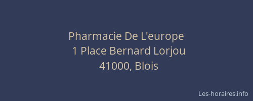 Pharmacie De L'europe