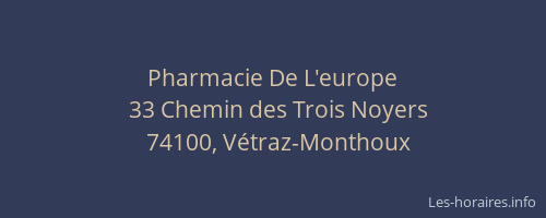 Pharmacie De L'europe