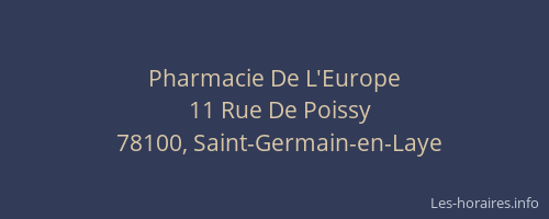 Pharmacie De L'Europe