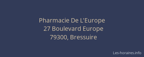 Pharmacie De L'Europe