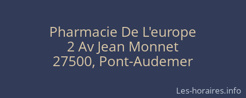 Pharmacie De L'europe