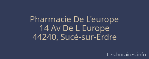 Pharmacie De L'europe