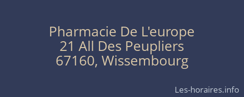 Pharmacie De L'europe