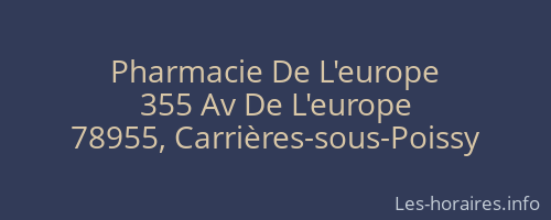 Pharmacie De L'europe
