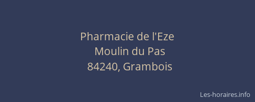 Pharmacie de l'Eze