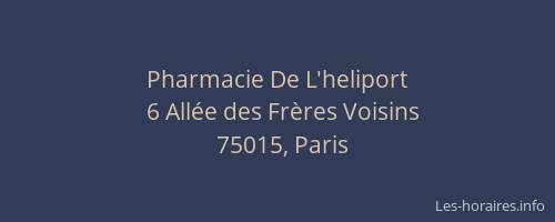 Pharmacie De L'heliport