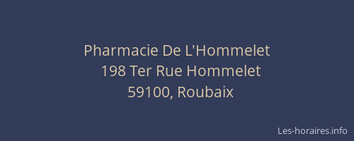 Pharmacie De L'Hommelet