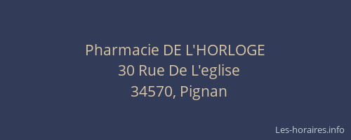 Pharmacie DE L'HORLOGE