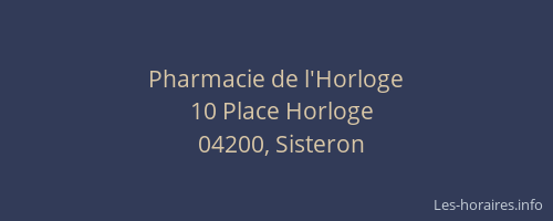 Pharmacie de l'Horloge