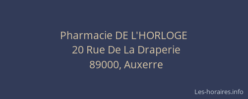 Pharmacie DE L'HORLOGE