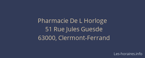 Pharmacie De L Horloge
