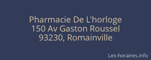 Pharmacie De L'horloge