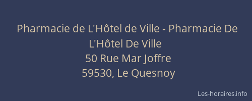 Pharmacie de L'Hôtel de Ville - Pharmacie De L'Hôtel De Ville
