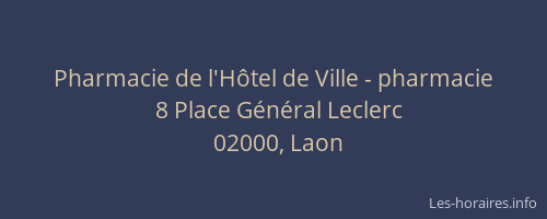 Pharmacie de l'Hôtel de Ville - pharmacie