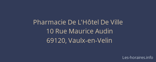 Pharmacie De L'Hôtel De Ville