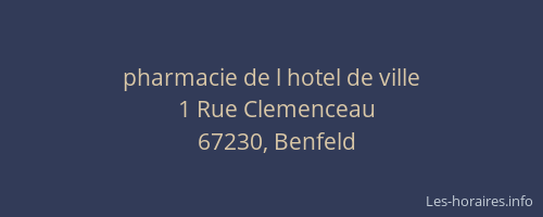 pharmacie de l hotel de ville