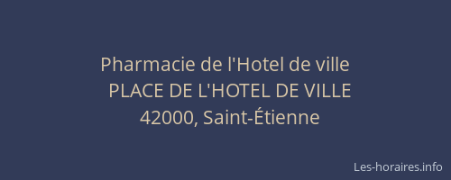 Pharmacie de l'Hotel de ville