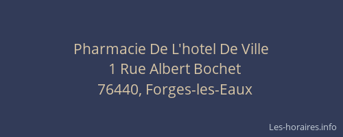 Pharmacie De L'hotel De Ville