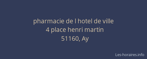pharmacie de l hotel de ville