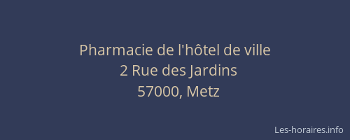 Pharmacie de l'hôtel de ville