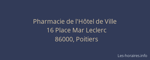 Pharmacie de l'Hôtel de Ville