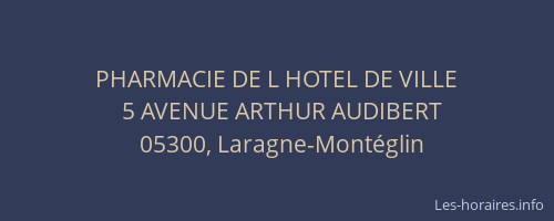 PHARMACIE DE L HOTEL DE VILLE