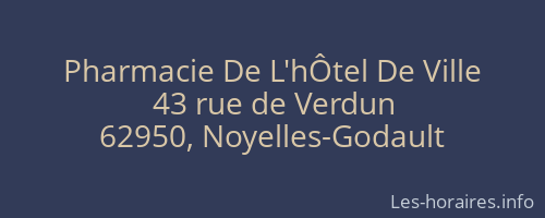 Pharmacie De L'hÔtel De Ville
