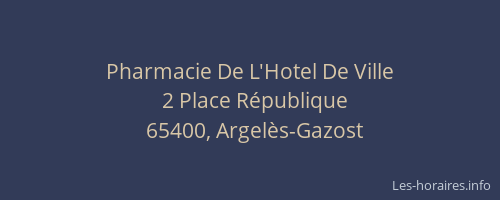 Pharmacie De L'Hotel De Ville