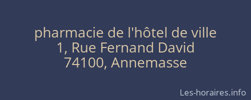 pharmacie de l'hôtel de ville