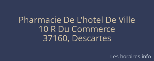 Pharmacie De L'hotel De Ville