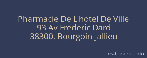 Pharmacie De L'hotel De Ville