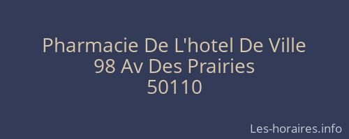 Pharmacie De L'hotel De Ville